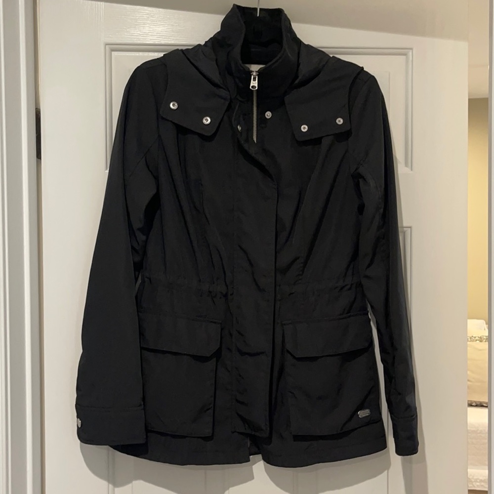 Abercrombie & Fitch Black Raincoat Size Medium